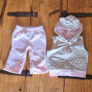2 Peice Set Leopard Print Vest and Pants